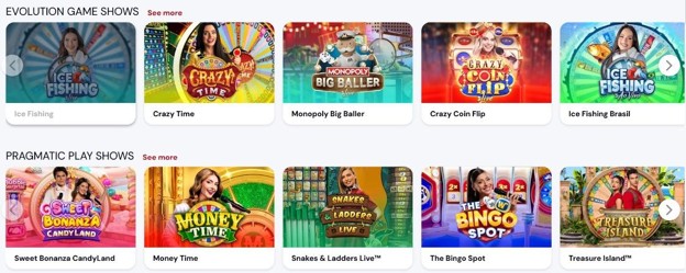 Star Casino live game shows – Evolution Crazy Time, Monopoly Big Baller, Crazy Coin Flip and Pragmatic Play Sweet Bonanza CandyLand
